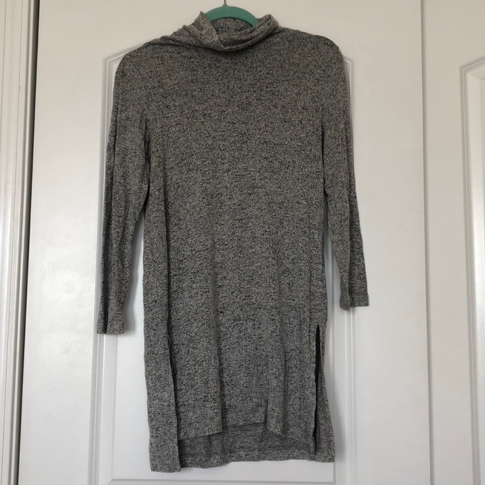 Heathered grey turtle neck sweater tunic